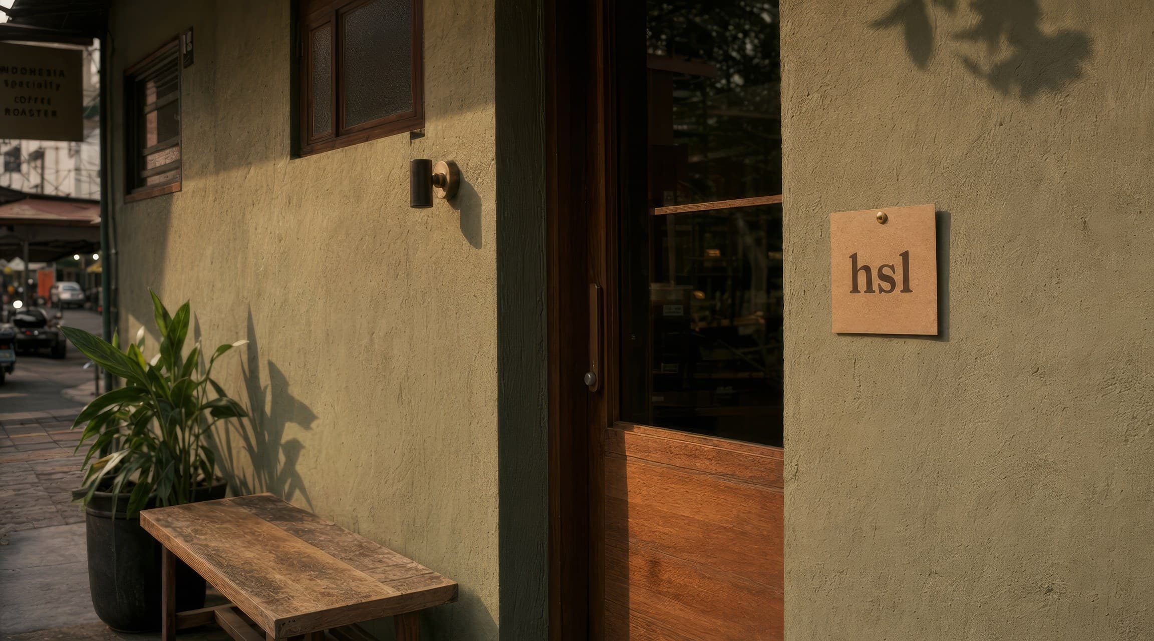 hsl in-store signage applied to a partner café entrance.