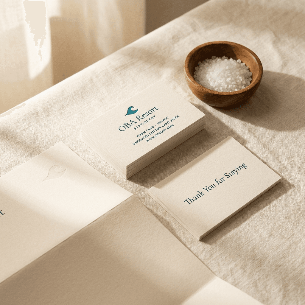 guest stationery system, applied.